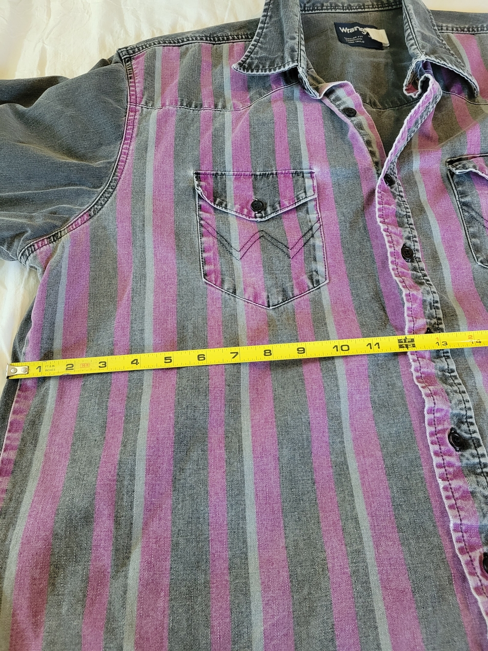 Wrangler Brushpopper Vintage 90s Western Shirt Men's Size 18-36 Striped Purple - Picture 4 of 15